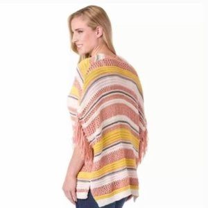 Jessica Simpson Open Crochet Vest Fringe Trimsize 1x